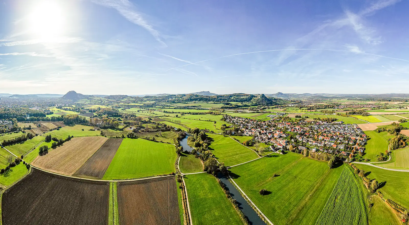 Drohnenaufnahme Hauen an der Aach